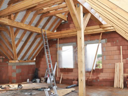 Interior view of roof on house extension in Ashburton